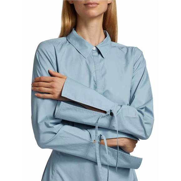 NEW DEREK LAM 10 CROSBY maddison long sleeve midi dress in denim - Picture 4 of 6